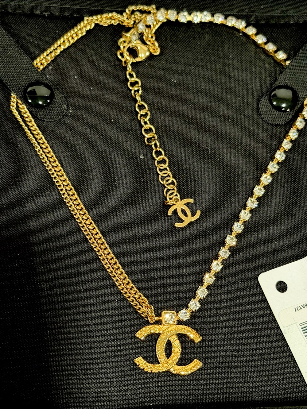 Chanel crystals Quilted Cc Pendant Necklace - Picture 4 of 7